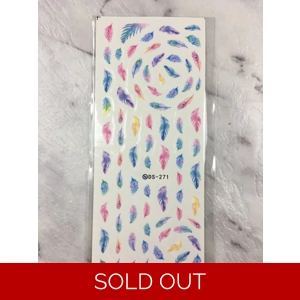 Pastel Feathers Water Decals